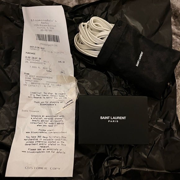 *HOST PICK* Leather Saint Laurent Andy sneaker with leopard trim. Size 36 EU. - Picture 4 of 5